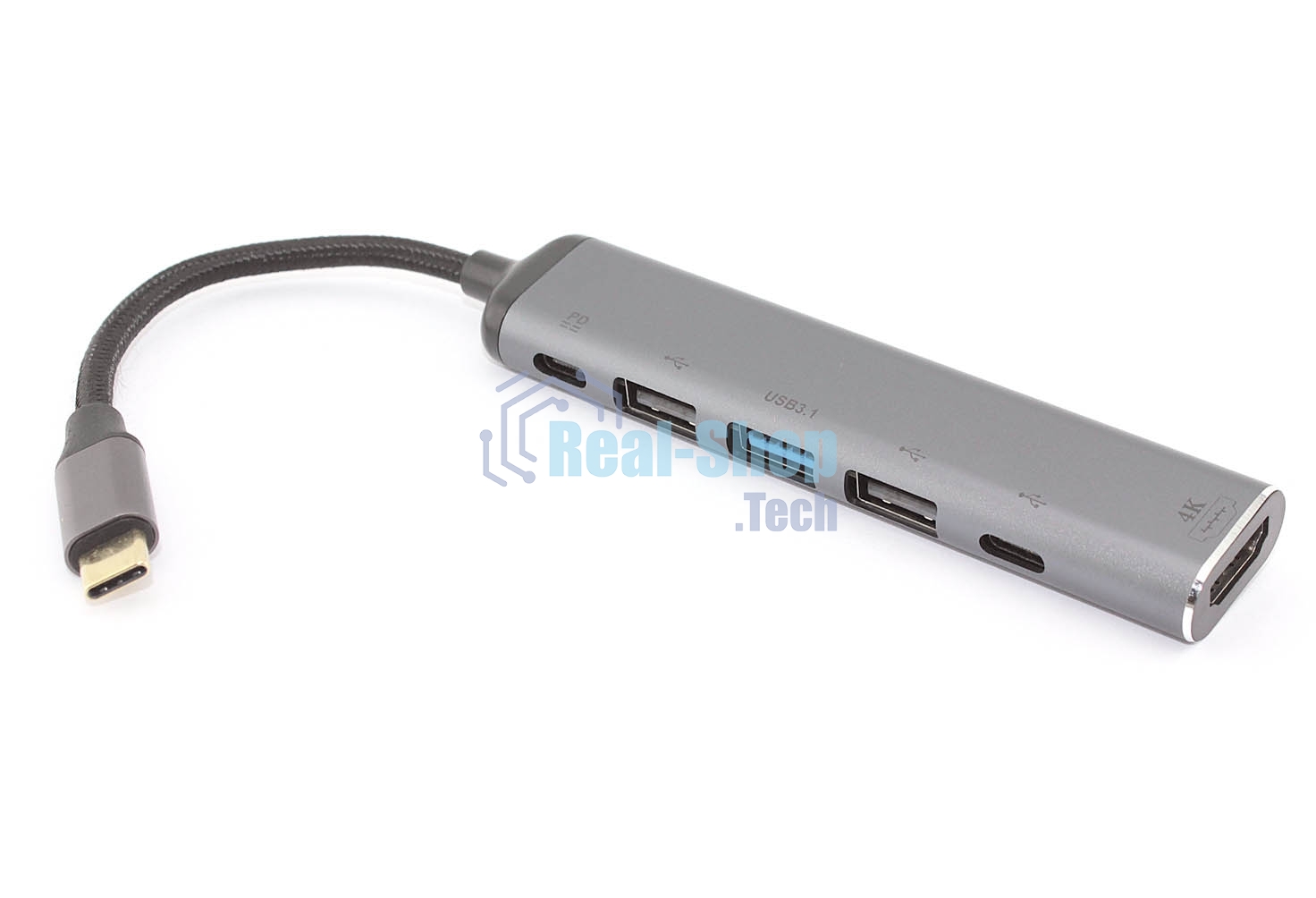 Кабель Type-C на HDMI + USB 3.1 + Type-C + USB 2.0 x2 + PD