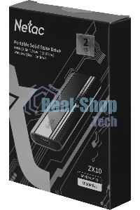 Внешний SSD Netac ZX10, 2TB, USB 3.2 Gen 2 Type-C, R/W 1050/1050, черный