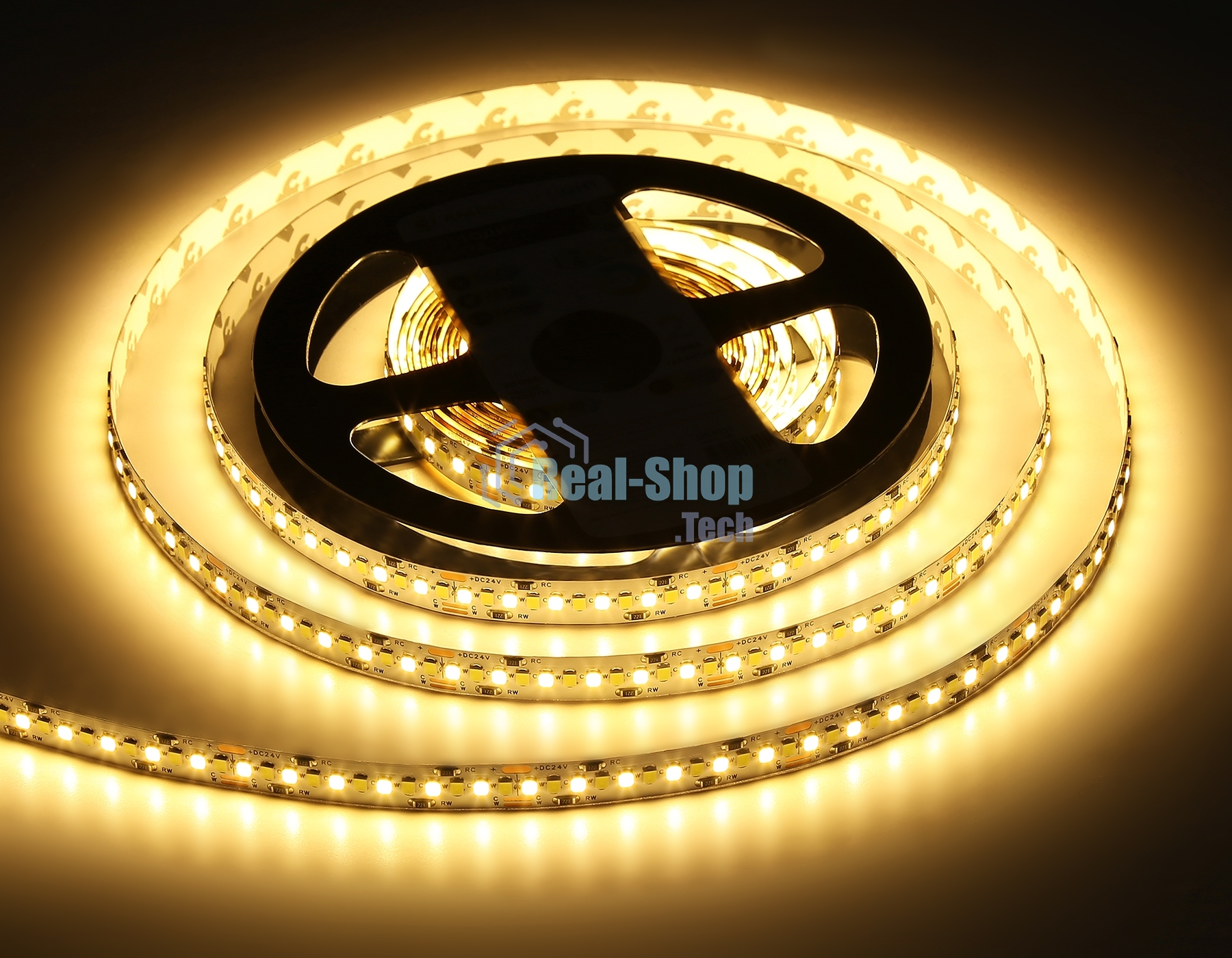Светодиодная лента Ambrella light GS4151 2835 240Led/ 18W m/ 24V IP20 CCT 3000-6500K/5000*10*1.2mm (3 конт.)