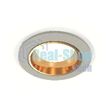 Комплект встраиваемого светильника Ambrella light XC6514004 SGR/PYG серый песок/золото желтое полированное MR16 GU5.3 (C6514, N6113)