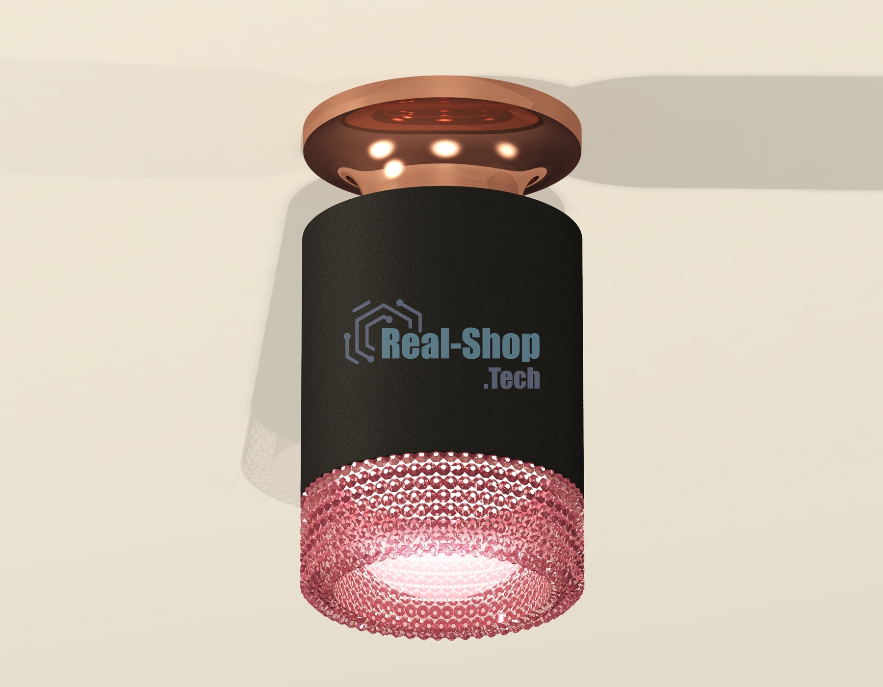 Светильник Ambrella Light XS6302182 SBK/PPG/PI черный песок/золото розовое полированное/розовый MR16 GU5.3