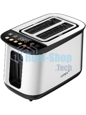 Тостер Vitek VT-T1003 стальной/черный, 900 Вт, 2 слота