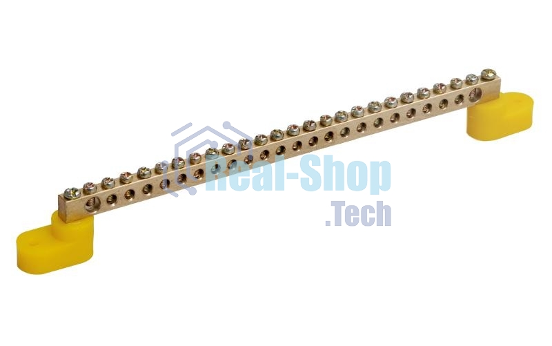 Шина IEK YNN-812-24C2-5 PE земля на двух угловых изол ШНИ-8х12-24-У2-Ж