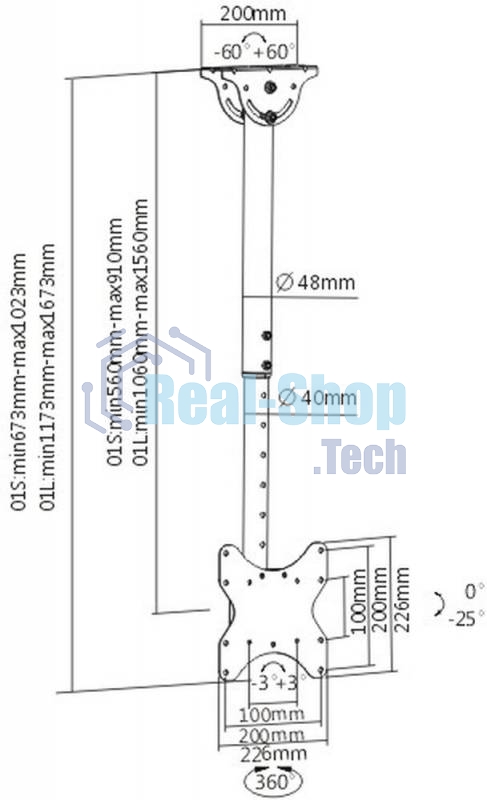 Кронштейн для телевизора Arm Media LCD-1600 черный 15