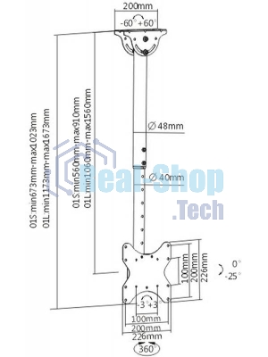 Кронштейн для телевизора Arm Media LCD-1600 черный 15