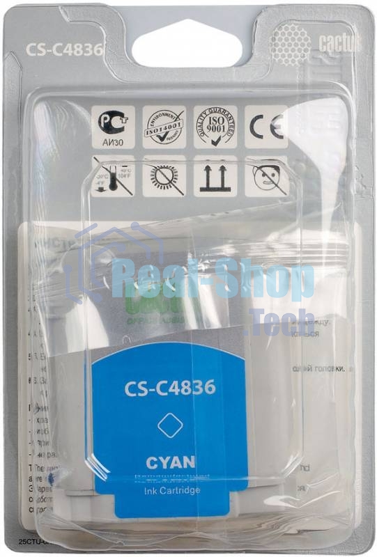 Картридж струйный Cactus CS-C4836 голубой (29 мл) для №11 HP 2000/2500/1000/1100/1200