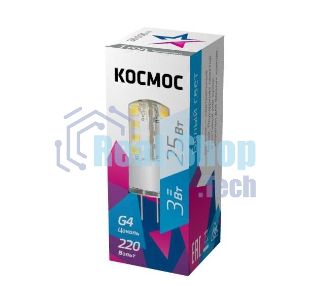 Лампа светодиодная LED 3Вт 220В G4 4500К Космос LksmLED3wJCG4220v45