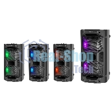 Портативная акустика Defender Rage 50 Вт Light/BT/FM/USB/LED/TWS черный