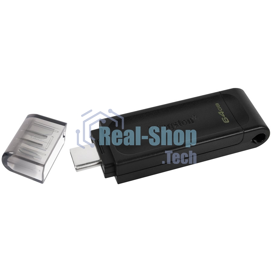Флешка USB Kingston DataTraveler DT70 (DT70/64Gb), 64Gb, USB-C 3.2 Gen 1,  R/W 70/45, черный