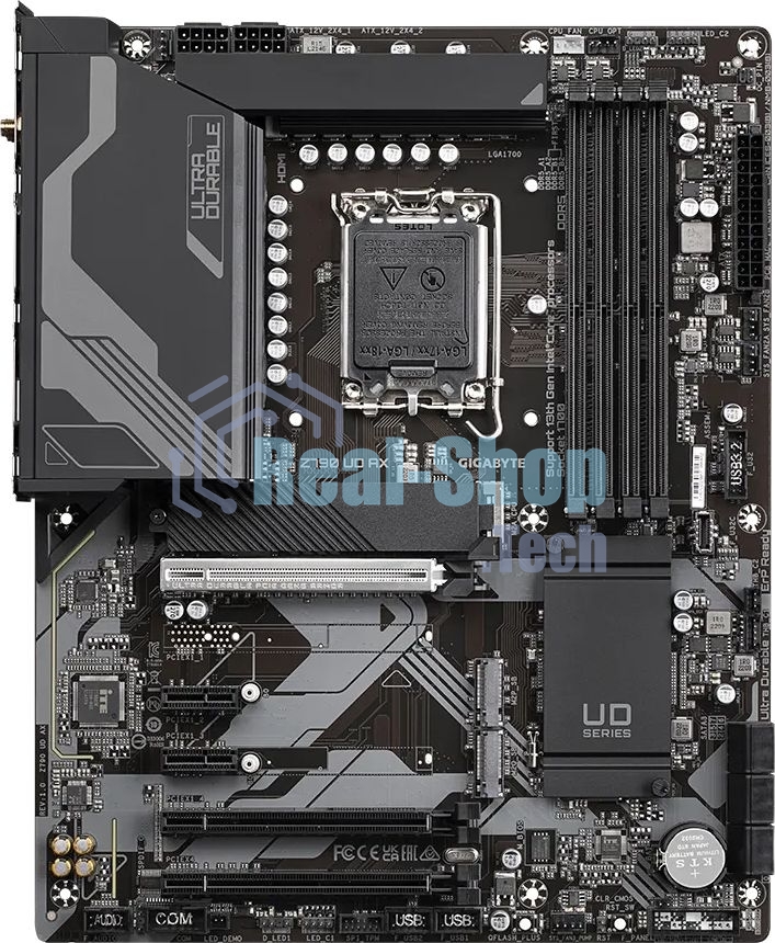 Материнская плата Gigabyte Z790 UD AX (V1.1/V1.2), LGA 1700, Intel Z790, 4xDDR5, 6xSATA, 3xM.2, 1xPCIe 5.0 x16, 1xPCIe 4.0 x4, 1xPCIe 3.0 x1, 1xHDMI, 1xDP, 1x 2.5Gb LAN, 4xUSB-A 2.0, 4xUSB-A 3.2 Gen 1, 1xUSB-A 3.2 Gen 2, 1xUSB-C 3.2 Gen 2x2, 7.1, ATX