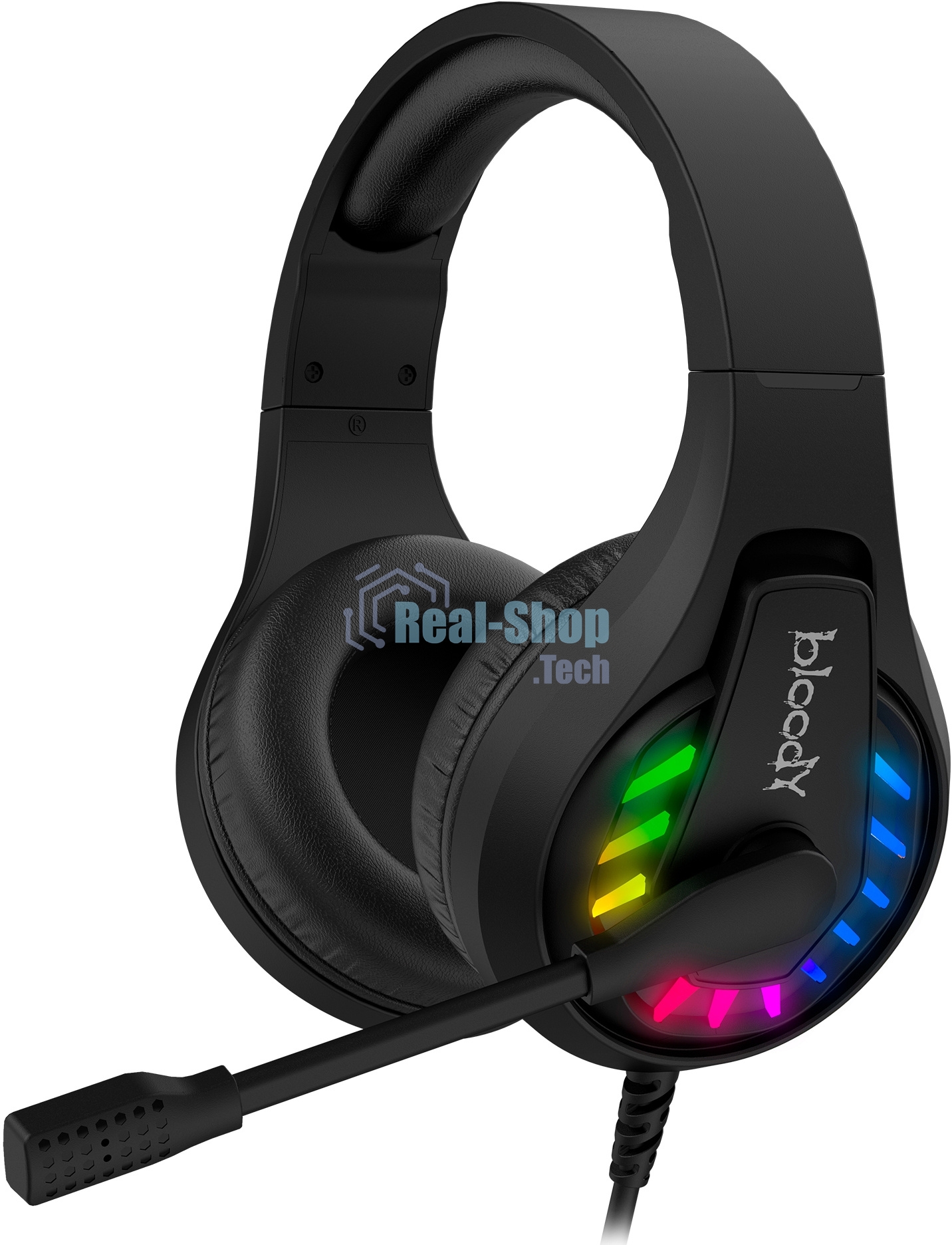 Гарнитура проводная с микрофоном A4Tech Bloody G230 черный 2м накладные USB оголовье (G230)