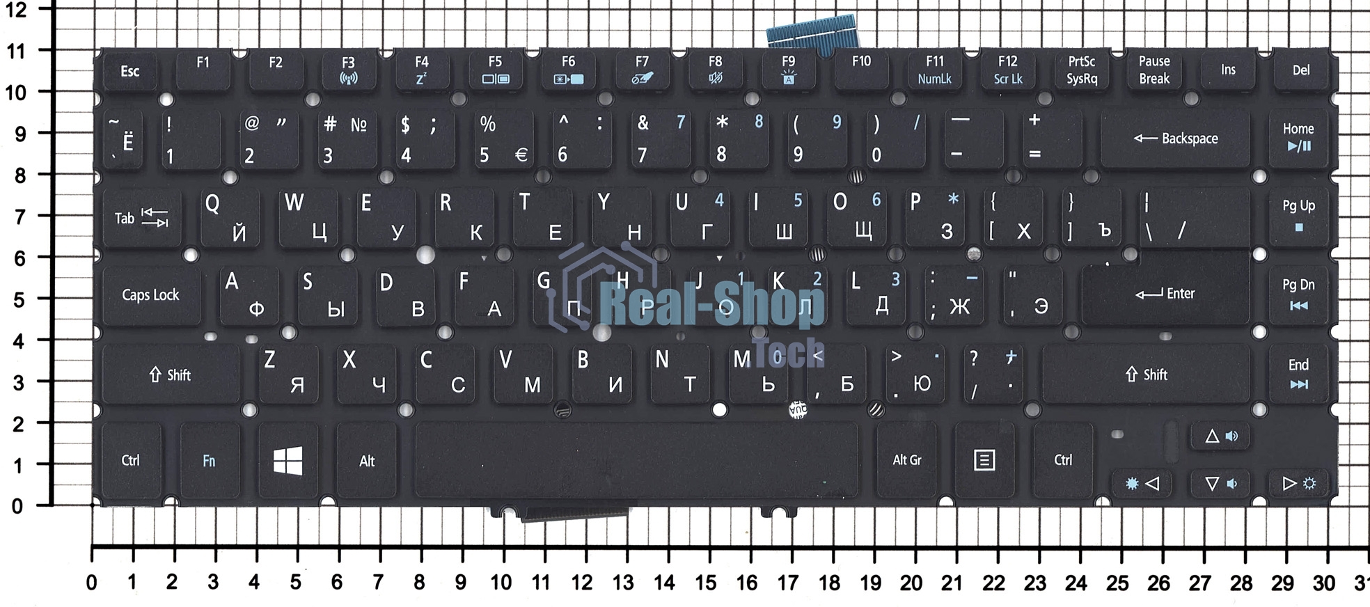 Клавиатура для ноутбука Acer Aspire M5-481T черная без рамки