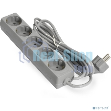 Сетевой фильтр ExeGate EX285826RUS ECE-5-5G (5 евророзетки с заземлением, 5 м, серый)