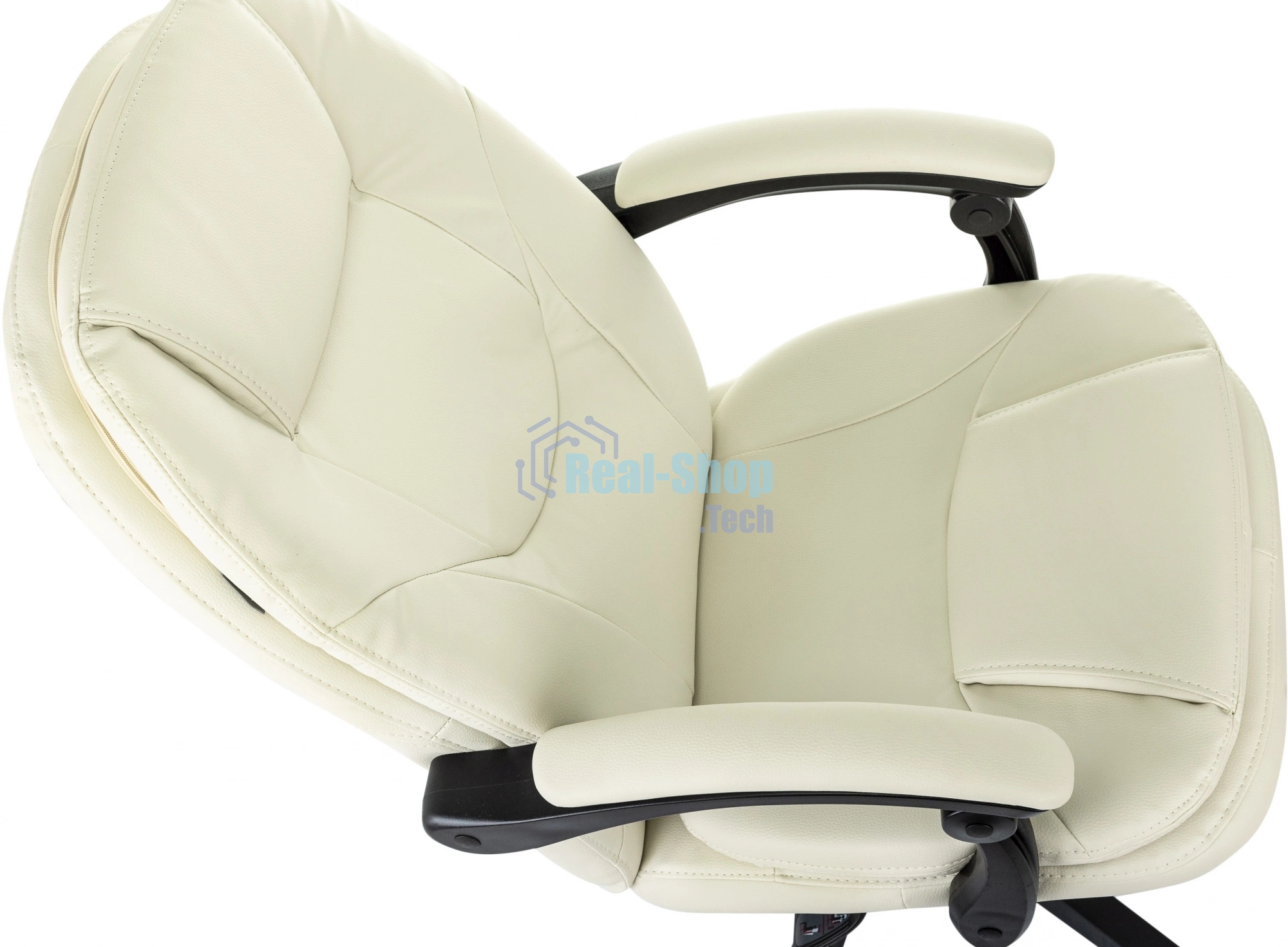 Кресло руководителя Бюрократ CH-868N-BF слоновая кость, эко.кожа, крестов. пластик, подст. для ног