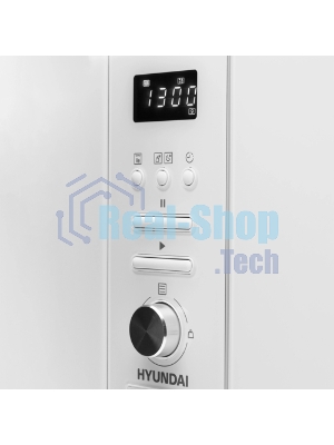 Микроволновая печь встраиваемая Hyundai HBW 2030S WG белый, 20 л, 800 Вт, переключатели - поворотный механизм