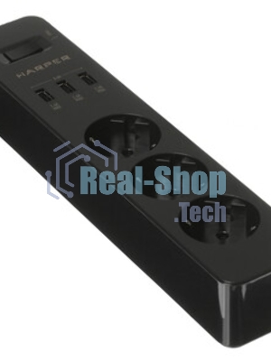 Удлинитель с USB зарядкой HARPER UCH-315 черный