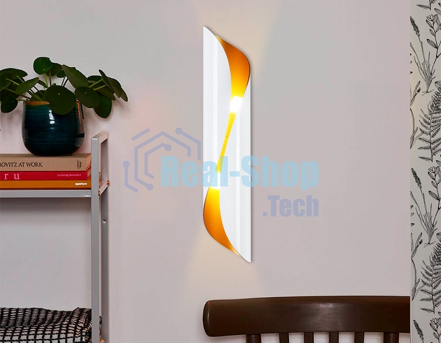 Настенный светильник FW240 WH/GD белый/золото G9/2 max 40W 400*80*100 (лампы LED G9 7W 4200K в комплекте)