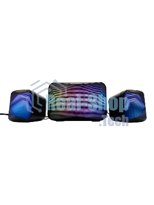 Акустическая система 2.1 Gembird SPK-21R, 11Вт, пластик, рег.громкости, RGB подсветка, черный