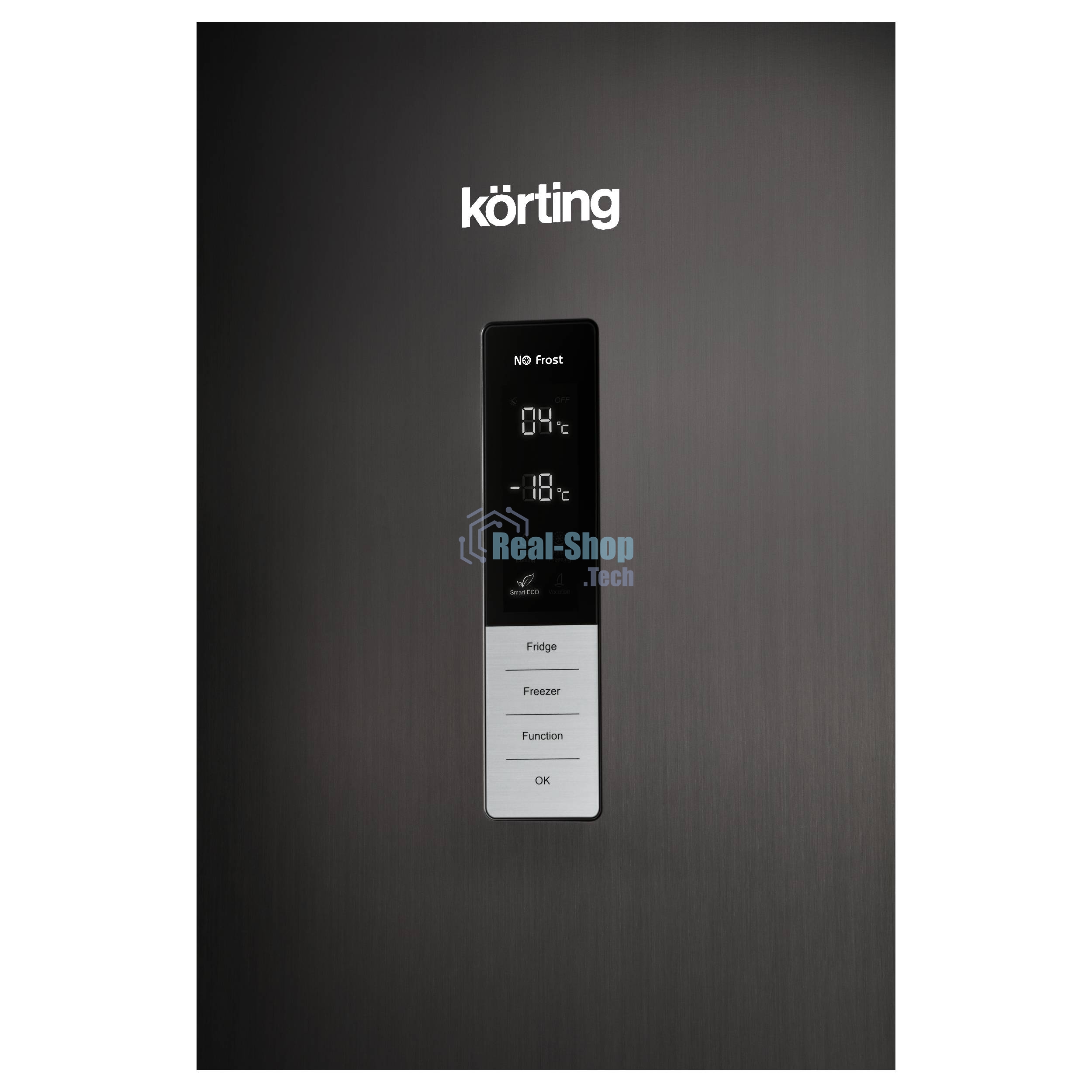 Холодильник Korting KNFC 62370 XN черная нержавеющая сталь двухкамерный 257/94л морозилка снизу, No Frost
