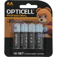 Элемент питания алкалиновый AA/LR6 (блист. 4шт) Professional Opticell 5052001