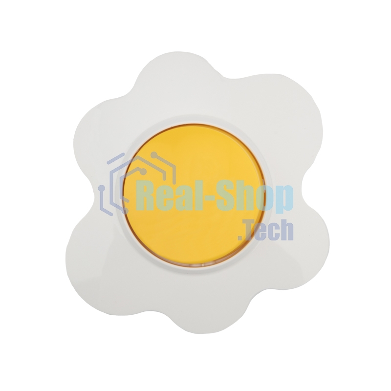 Выключатель одноклавишный Kranz HAPPY Яичница скрытой установки, желтый/белый