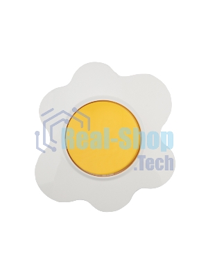 Выключатель одноклавишный Kranz HAPPY Яичница скрытой установки, желтый/белый