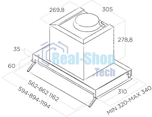 Встраиваемая вытяжка ELICA BOXIN LX/BL MAT/A/90-PRF0172167, 90 см, 1000 м3/ч, черный матовый