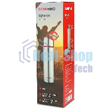Термос Starwind 10-1000 1 л. серебристый/красный, картонная коробка