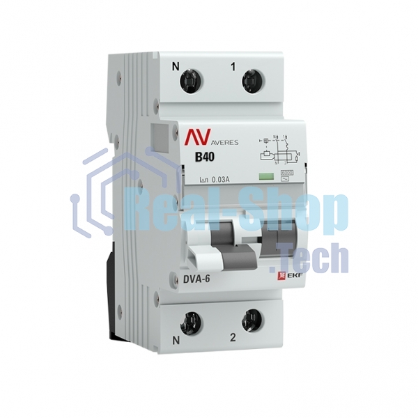 Выключатель автоматический дифференциального тока (C) Averes DVA-6 1P+N 40А/30мА тип АС 6кА