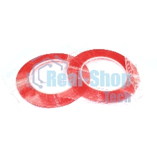 Скотч двусторонний прозрачный 3M с красной защитной лентой ширина 2 мм 25 м 2 шт. 112203