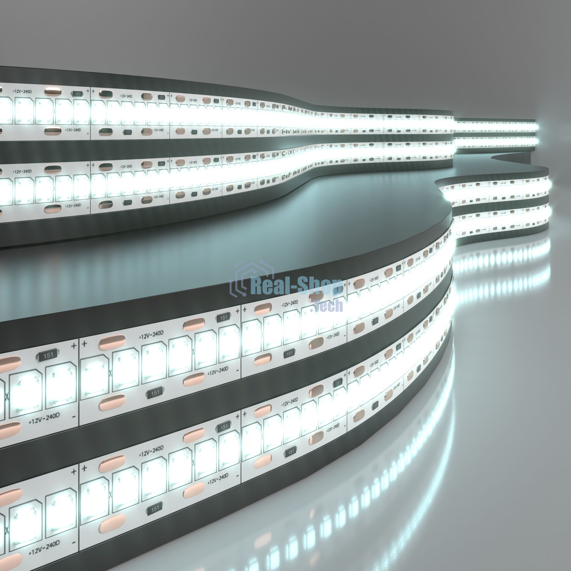 Лента светодиодная 2835 12V 240Led 24W IP20 / 240Led 24W IP20 6500K холодный белый