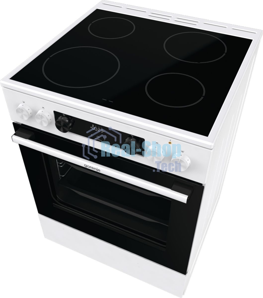 Плита электрическая Gorenje GEC6C40WD белый, конфорок 4 электрических, духовка 71 л, 60 см x 85 см x 60 см