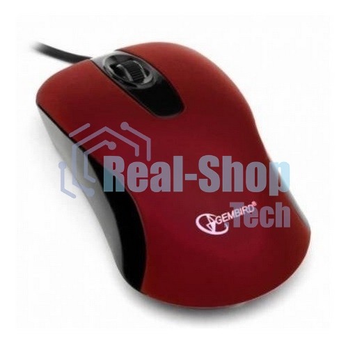 Мышь проводная Gembird MOP-400-R красный, 1000 dpi, USB, кнопки - 3