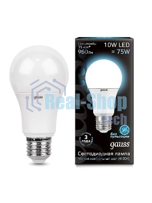 Лампа светодиодная Gauss LED A60 10W E27 920lm 4100K 1/10/50
