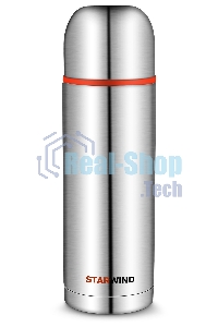 Термос Starwind 20-1000 1 л, серебристый/красный, картонная коробка