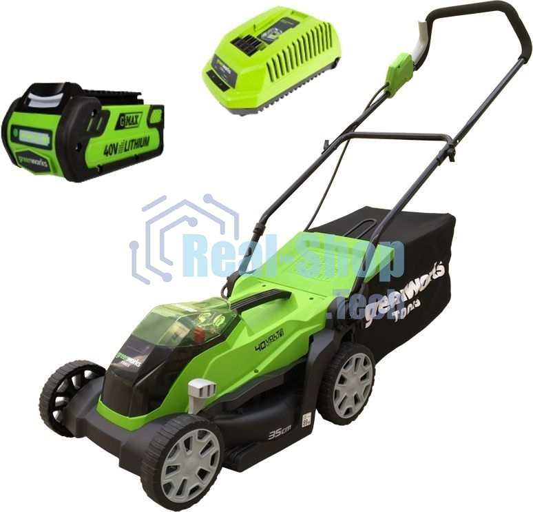Газонокосилка аккум.GREENWORKS 2501907UA40В 35 см (в компл. 1 аккум 40В 2 А/ч + ЗУ)