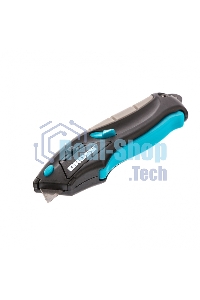 Нож ремонтно-монтажный Gross МИНИ трехкомп. рук-ка, авто выброс/возврат лезвия, 100 мм, 2 з.л