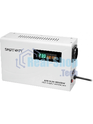 Настенный стабилизатор напряжения SMARTWATT AVR SLIM 1000RW (100W - 260W, 1000VA, 1 кВт, 50 Гц, розеток - 1, LED-дисплей