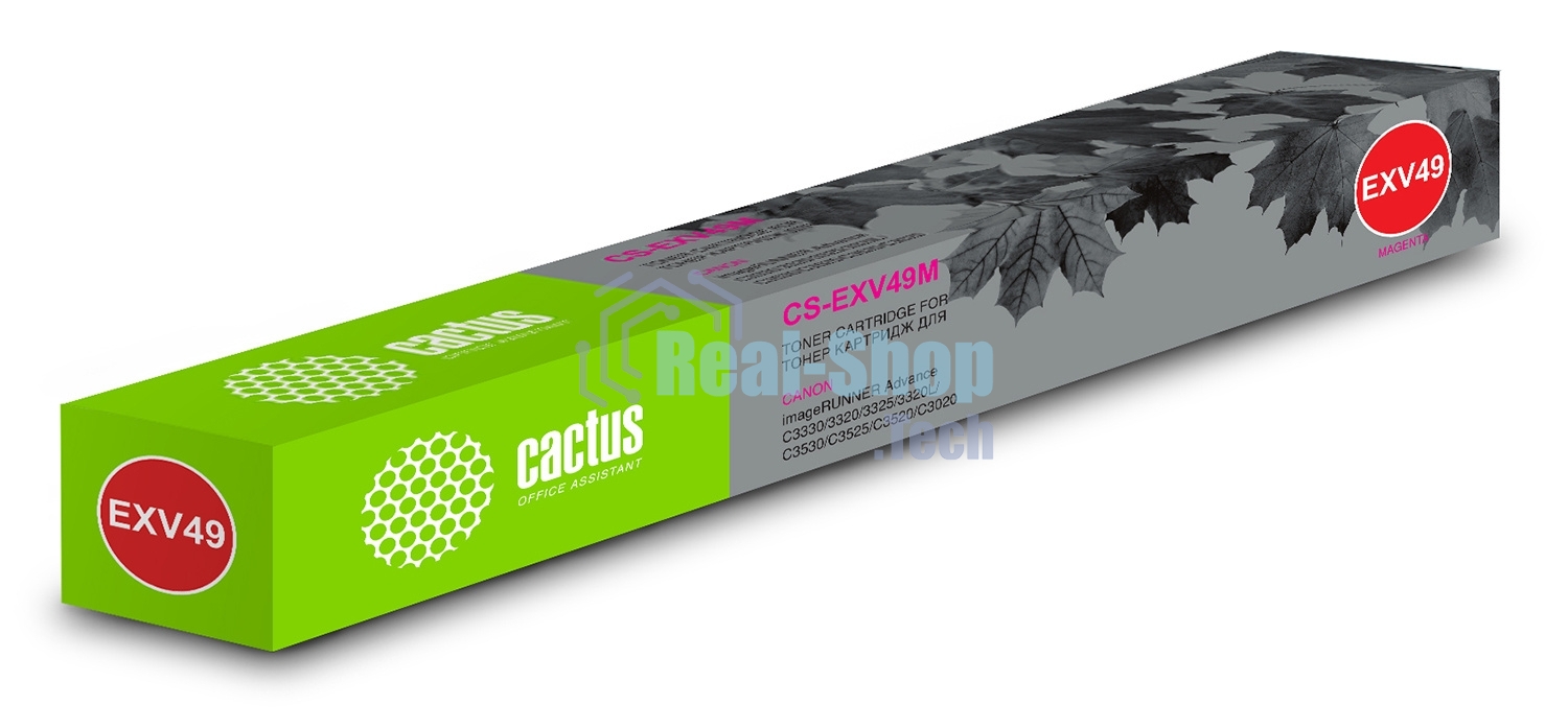 Картридж лазерный Cactus CS-EXV49M пурпурный (19000 стр.) для Canon IR C3320/C3320i/C3325i/C3330i/C3500/C3520i MFP/C3525i MFP/C3530i MFP