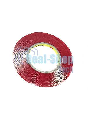 Скотч двусторонний прозрачный 3M с красной защитной лентой толщина 1мм ширина 8мм 10м