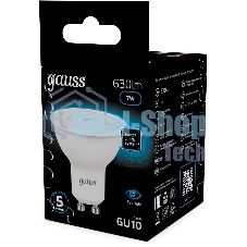Лампа светодиодная Gauss 101506307 7Вт цок.: GU10 рефлек. 150B св. свеч. бел. хол. MR16 (упак.: 10 шт)
