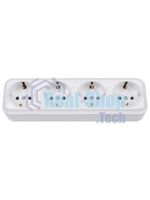 Розетка Bylectrica Роз. 4-местн. ОУ с земл. серия ВАРИАНТ, белый (РА16-0182)