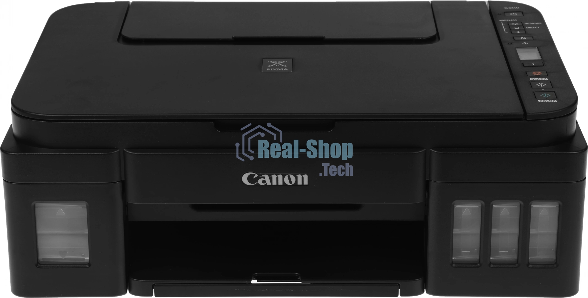 МФУ струйное Canon PIXMA G3410 (2315C009), A4, цветное, печ. 8.8 стр/мин (ч/б) 5 стр/мин (цвет), скан. до 19 стр/мин., 4800x1200 dpi (принтер) 1200х600 dpi (сканер), USB, Wi-Fi