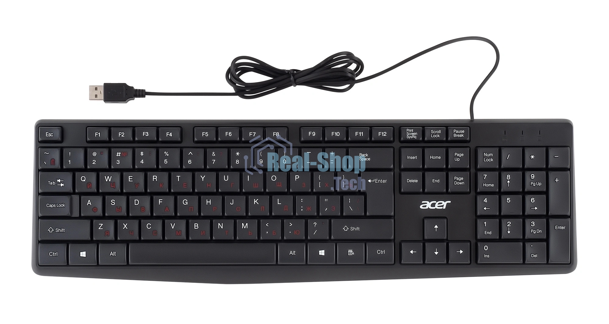 Клавиатура проводная Acer OKW121 (ZL.KBDEE.00B), USB, черный