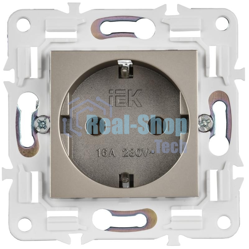 Розетка с/з без защитных шторок 16А IEK SKANDY SK-R05Sh шампань