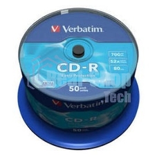 Диск CD-R Verbatim 700Mb 52x Cake Box (50шт) (43351)