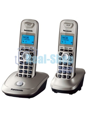 Телефон беспроводной (DECT) Panasonic KX-TG2512RUN (платиновый) Доп трубка в комплекте,АОН, Caller ID,спикерфон на трубке,полифония