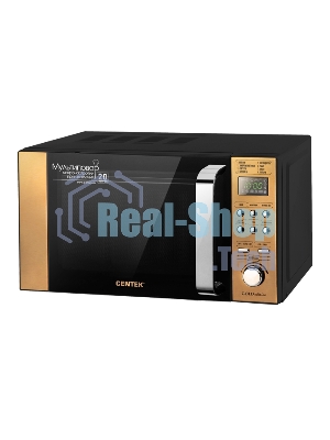 Микроволновая печь Centek CT-1584 черный/золотистый, 20 л, 700 Вт, переключатели - кнопки, поворотный механизм