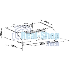 Вытяжка козырьковая Maunfeld MP-1 50 белый/прозрачный, 50 см, 520 куб. м/ч, 49 дБ