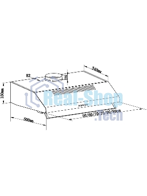 Вытяжка козырьковая Maunfeld MP-1 50 белый/прозрачный, 50 см, 520 куб. м/ч, 49 дБ